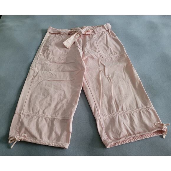 MOD-O-DOC Wide leg, Tie waist, lite pink, tie lower leg, Cropped Pants -Sz 2/XS - Picture 1 of 8